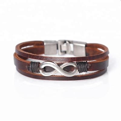 China Cheap New Design 8 Shape CLASSIC Price Handmade Leather Bracelet Men Women Fashion Multilayer Home and Family Living Bracelet for sale