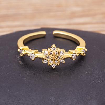 China Wholesale DIY Romantic Free Size Flower Opening Ring Charm Jewelry Factory Price Cubic Zircon Crystal Women Wedding Party Rings for sale