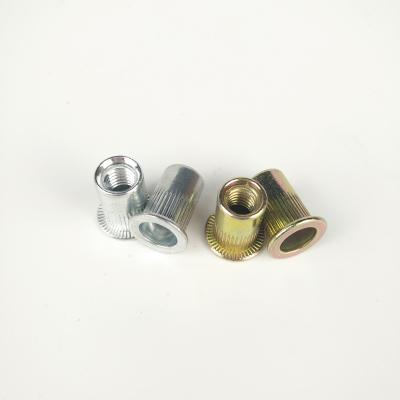 China Carbon Steel M6 Flat Head Rivet Nut , Rivnut Blind Insert Nut for sale