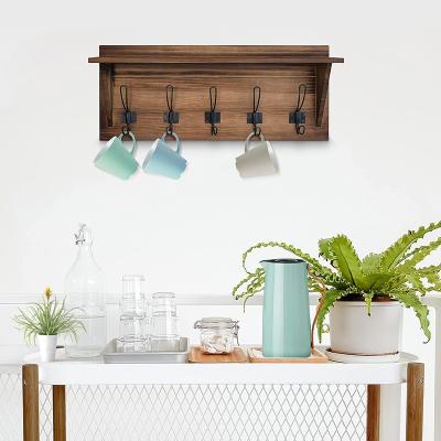 China Sustainable Country Style Wall Mounted Hanger with Shelf for sale