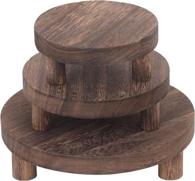 China Europe Round Display Rack , Wooden Riser Base Bracket For Home Decoration And Storage Box for sale