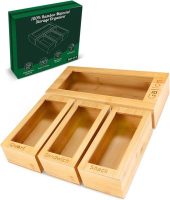 China Europe Bag Storage Drawer Storage: 4 Piece Bamboo Bag Kitchen Storage Finished Drawer Container for sale