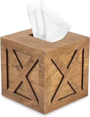 China Europe Handmade Decorative Napkin Table Fancy Dispenser Wooden Napkin Roll Tissue Box for sale