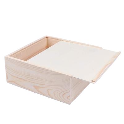 China Small Lid Luxury Wood Gift Box Custom Unfinished Sliding Bamboo Packaging Boxes From Europe for sale