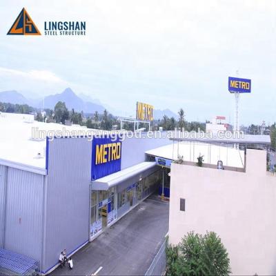 China Low price steel structure prefab steel structure supermarket building for sale for sale