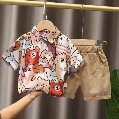 China Casual Wholesale 2pieces multi-choice cheap price kid boy children clothes baby boy summer clothing sets for sale