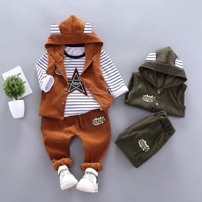 China Korean Style Hot Selling Autumn New Design Baby Boy Clothes 3pcs 1-4 year old Baby Boy Clothing Set for sale