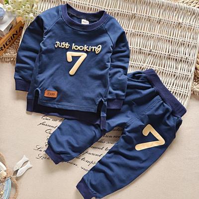 China 100% Cotton Fashion Casual Autumn Number Pattern Long Sleeve Baby Toddler Clothing Kids Boys Clothes for sale