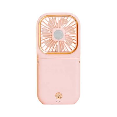 China Girl Outdoor Warm White Color Item Summer Mini Folding Neck Fan F30 Folded Into A Small Desktop Fan Neck Air Conditioner 3000mAh Battery for sale