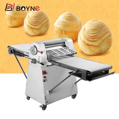 China Snack Factory Boyne Kitchen Equipment Factory Price Electric Bakery Bread Pizza Croissant Dough Sheeter Press For Sale for sale