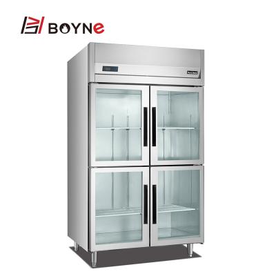 China COMPRESSOR Commercial Kitchen Equipment 4 Glass Door Commercial Stainless Steel Refrigerator For Kitchen for sale