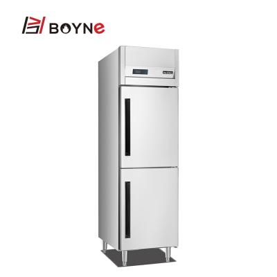 China COMPRESSOR Kitchen Stainless Steel Half Door Two Air Cooling Refrigerator Commercial Kitchen Refrigerator for sale