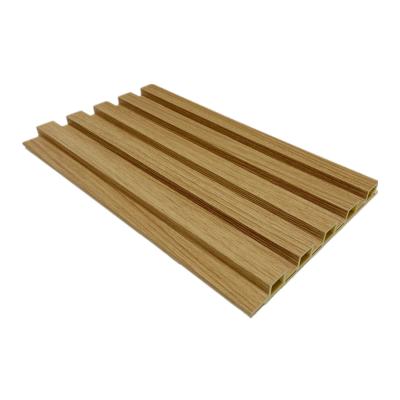 China Eco-friendly Plastic Wood Grain Wall Decor 176mm Paneling Exterior PVC Building Plate Cladding Panel for sale