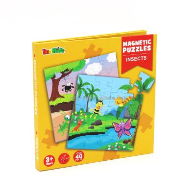 China Cartoon Toy Hot Selling ODM&OEM Early Educational Kids Cognitive and Brain Development Toy Puzzle Insects Magnetic Book for sale