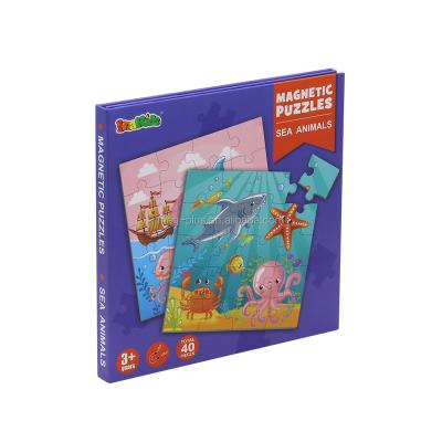 China Cartoon Toy Hot Selling ODM&OEM Early Educational Children Cognitive and Brain Development Toy Puzzle Sea Animal Magnetic Book for sale