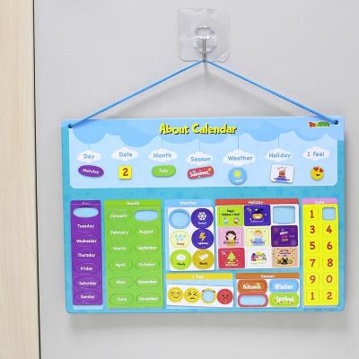 China Minimalist Hanging Loop Kids Magnet Calendar With Good Plan And Behavior Diagram Educational Wooden Fridge Magnet for sale