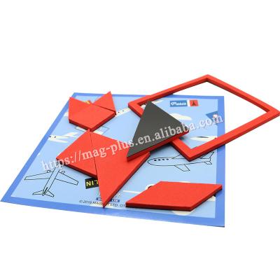 China New creative magnetism tangram puzzle travel magnetic children play Eva magnetic tangram tangram magnetic puzzle game new for education for sale