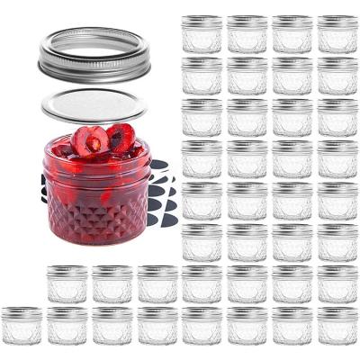 China Free Custom Jam Mason Jar Private Label 4oz 8oz 10oz 12oz 200ml Mini Glass Food Storage Honey Wholesale BPA Freshness Preservation for sale