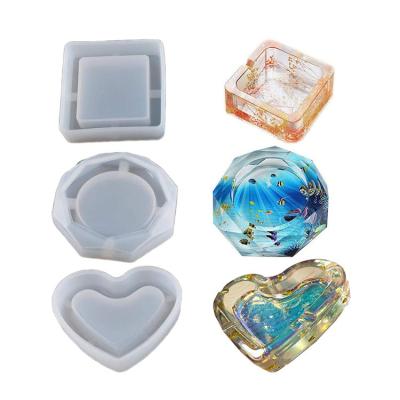 China New Art Concrete Silicone Ashtray Resin Creative Translucent Molds From Europe For Great Gift for sale