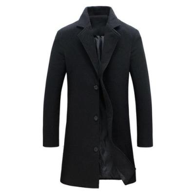 China Anti-Wrinkle Fashion Mens Winter Solid Color Single Breasted Lapel Coat Long Plus Size Jacket Overcoat Parkas for sale