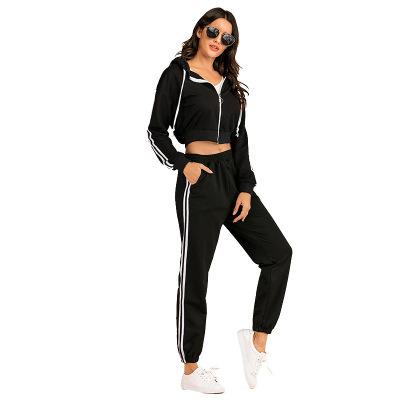 China Anti-pilling female autumn and winter sweatsuit plus straight leg pants new size fashion long-sleeved casual sportswear suit two-piece set for sale