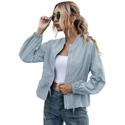 China 2021 Autumn Winter Original Design Waist Women's Anti-wrinkle Slim Solid Color Collarless Windproof Short Zipper Motorcycle Coated Jackets for sale