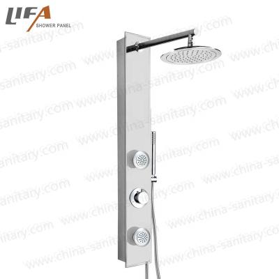 China Thermostatic Faucets Project Economic Hydromassage Shower Column Tempered Glass Shower Panel for sale