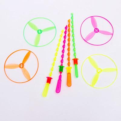 China 2022 Cheap Plastic Kids (4-6 Years Old) China Hand Push Spinning UFO Kids Toy Bamboo Dragonfly for sale