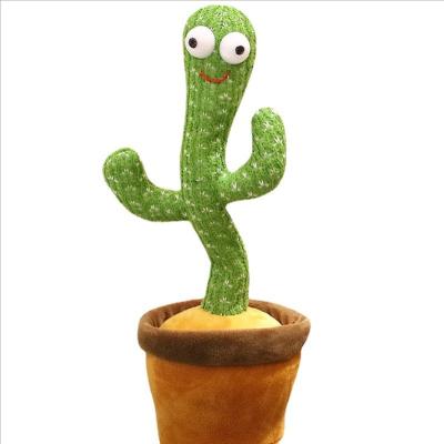 China Electric Music Cactus Sand Carving Plush Doll That Can Dance And Learn To Talk for sale