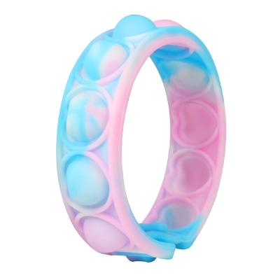 China No Mini Dimple Wristband Silicone Wristband Finger Game Decompression Trouble Depression Depression Suitable For Child for sale