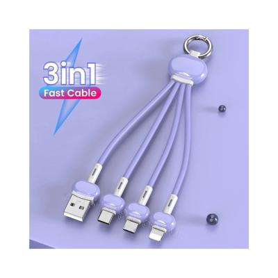 China MP3/MP4 Player New Factory Design 3 In 1 Quick Usb Cable For Usb C Micro 8 Pin Data Cable for sale