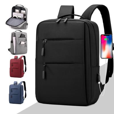 China With Custom USB Bag Cheap Student Laptop Backpack With USB Logo Durable Business Travel School Bag for sale