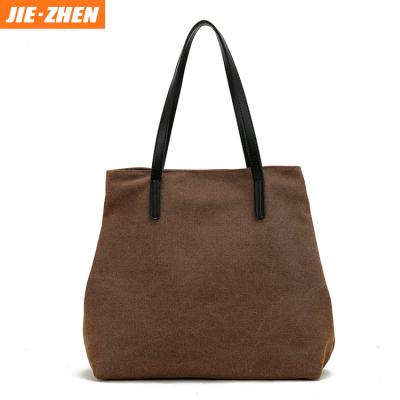 China 2019 European and American custom-made European and American style OEM fashion canvas large-capacity women's handbag lady handbags for sale