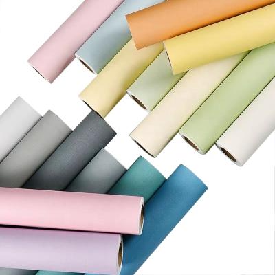 China Moistureproof PVC Wallpaper Rolls Solid Color Dorm Wallpapers / Waterproof High Quality Self Adhesive Wall Covering for sale