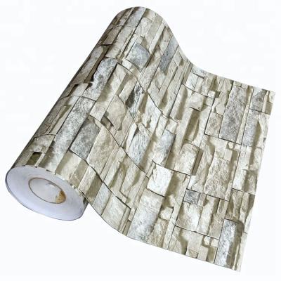 China Soft Hot Selling Pattern Brick 3d Home Decorative Stone Self Adhesive Wallpaper for sale