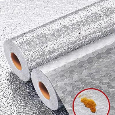 China Aluminum Foil Waterproof Sticker Cabinet Cupboard Decor Sticker Kitchen Moistureprooof Film Cornetto Metallic Walls for sale