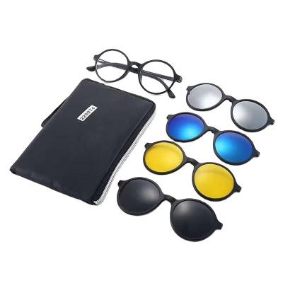 China The new sunglasses optica frame glasses frames magnetic collage clipon glass sunglasses for sale