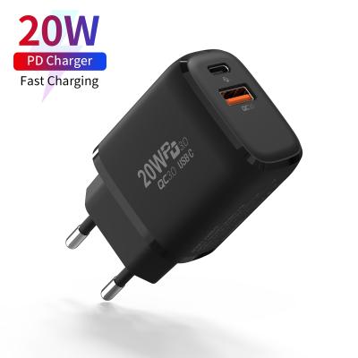 China 1.NEW PD3.0 PD3.0 EU Plug 2 Safe Fast Charging 2021 USB C Safe Fast Charging Palladium Charger 20w CE Wall Charger 2021 for sale