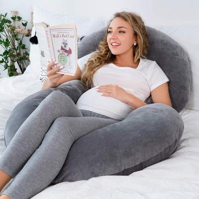 China 2022 Non-Toxic Popular Velvet Pregnancy Support Leg C Shaped Sleep On Side Pillow For Pregnant Women for sale