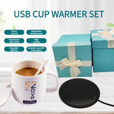 China Cheap Factory Price Mug Warmer Set Desktop Mug Warmer 2021 Adjustable Mug Warmer Gift Set Mug Warmer USB Coffee Warmer Gift Set RY035 for sale