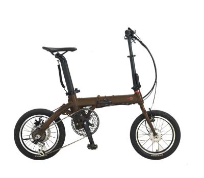 China Aluminum Alloy Folding Ebike New Fashion Lightweight Type 16 Inch Lithium Battery Electric Tender Folding Bike for sale