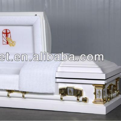 China American Style 18 Gauge Metal Casket With White Crepe Interior for sale