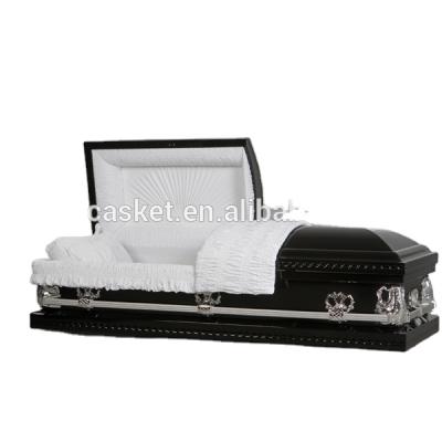 China Black American Style American Style Metal Funeral Caskets for sale