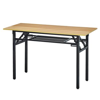 China Moon easy carry single-layer folding table to train and learn work bold steel pipe, adjustable feet, double spring design for sale