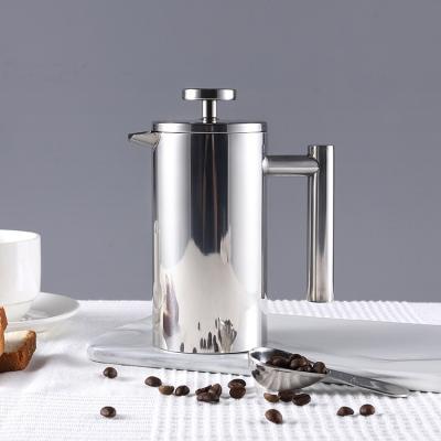 China WITH LID Coffee Plunger 18/8 Double Wall 304 French Press Stainless Steel Coffee With 350ML Filter for sale