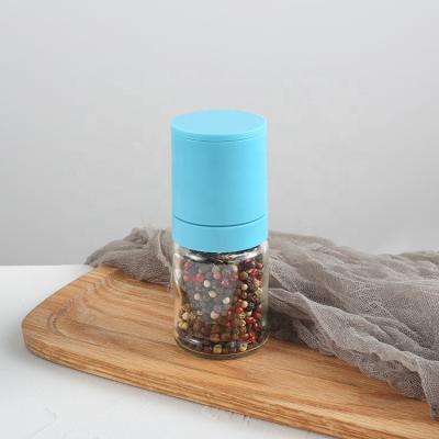 China 100ml Coarse Salt and Pepper Grinder Spice Grinder Spice Plastic Grinder Spice Grinder Adjustable Grinding Manual Glass Bottle for sale