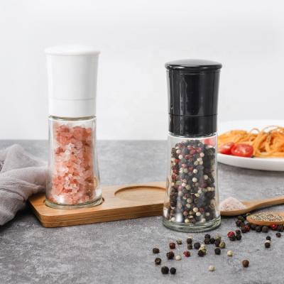 China 70mlx2 Viable Adjustable Glass Ceramic Salt and Pepper Mill Spice Mill Pepper Grinder Set Salt and Pepper Crusher Core for sale