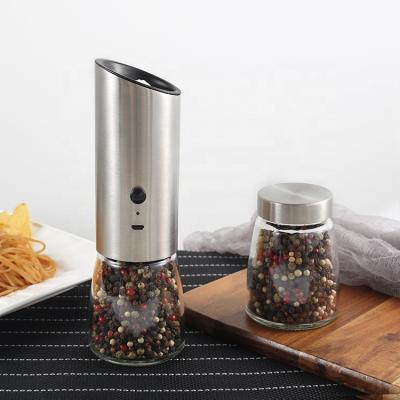 China Sustainable CE USB Rechargeable Automatic Salt Pepper Spice Grinder Mill Set With Ceramic Core Burrs for sale