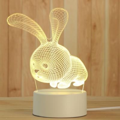 China Boys And Girls Gift Decorative Creative 3D Night Lamp Night Light Bedroom Bedside Table Modern Acrylic Desk Lamp for sale