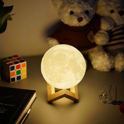 China Modern USB Charging and Night Light Moon Lamp Touch Control Warm White Glow White Light for Gift for sale